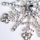 4" Clear Silver Jewel Snowflake Ornament Set Of 6