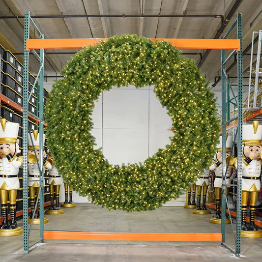 Commercial Wreath Pre Lit Warm White LED