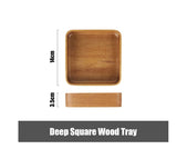 Acacia Wood Serving Tray with Grooved Handles