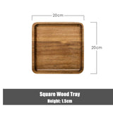 Acacia Wood Serving Tray with Grooved Handles