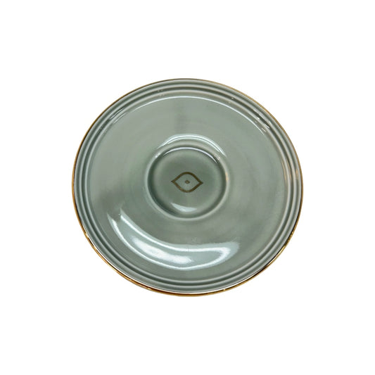 Gray Evil Eye Coffee Cups & Saucers Set of 6