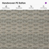 PURPLE LEAF Outdoor Bar Stools Set of 2 Backless Rattan Barstools with Saddle Seat and Footrest All Weather Aluminum Bar Chairs for Patio Kitchen Island Pool Balcony