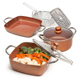 Moss & Stone 7-Piece Copper Nonstick Cookware Set