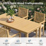 Wholesale 6-Person Acacia Wood Outdoor Dining Set With Umbrella Hole