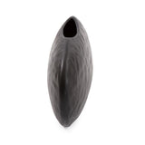 Hammered Organic Ebony Aluminum Canoe Vase- Large