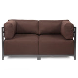 Axis Ottoman Sterling Chocolate Titanium Frame