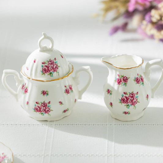 Grace Teaware Rose Bud Mini Sugar & Creamer Set
