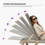 PURPLE LEAF Outdoor Chaise Lounge Chair Pool Lounge Chair with Champagne Aluminum Plastic Stackable Patio Lounge Chair for Poolside Sunbathing Beach Deck Yard