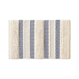Woven Textured Stripe Bath Rug, Navy
