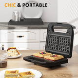 3 in 1 Electric Sandwich Maker, 750W, Black