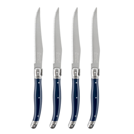 French Home Laguiole Steak Knives, Set of 4, Navy Blue