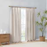 Linen Blend Light Filtering Curtain Panel Pair, Natural