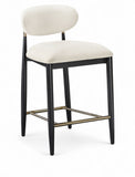 Riccio - Fabric Stool - Black Frame