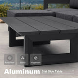 PURPLE LEAF Caesar U-Shaped Patio Conversation Set with Grey Cushion Pillows and Ottoman Couch for Patio Backyard