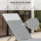 PURPLE LEAF Pool Oversized Lounge Chairs Rattan Aluminium Patio Chaise Lounge Outdoor Adjustable Recliner Finish Loungers Woven PE Sun Chairs for Poolside Deck Beach