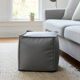 Qivuit Gray Square Pouf