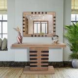Robin Baron Leather Wrapped Console Table