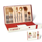 24pcs Stainless Steel Cutlery Set Gift Box
