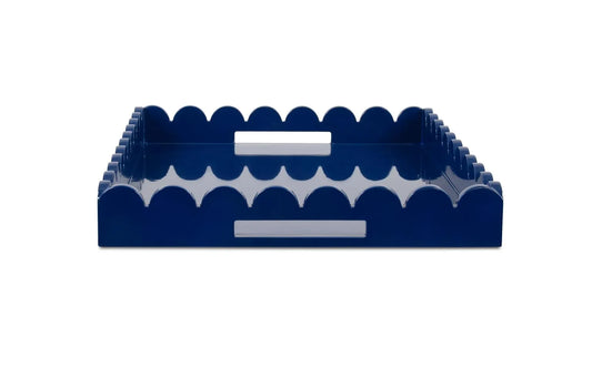 Rectangular Scalloped Riviera Tray - Blue