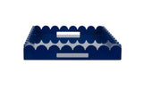 Rectangular Scalloped Riviera Tray - Blue