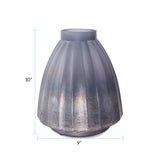 Cool Ice Blue Ribbed Vessel- Short