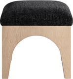 Lawson - Chenille Fabric Ottoman - Natural Base