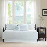6 Piece Reversible Cottage Daybed Cover Set, White