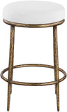 Ferro - Upholstered Backless Counter Stool With Brushed Gold Base