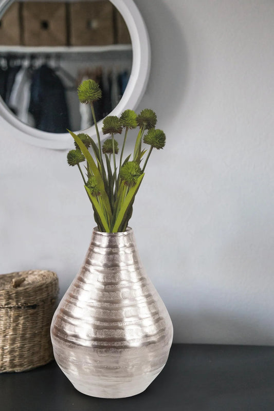 Chiseled Silver Bell Vase- Large