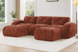 MYLO 110" 3-Seater Sofa with 2 Ottomans