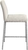 Reeves - Chenille Fabric Upholstered Counter Stool (Set of 2) - Silver Base