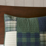2 Piece Patchwork Oversized Cotton Quilt Set, Green