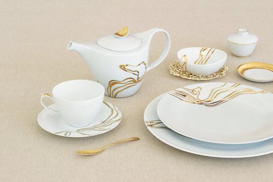 Fiume D'Oro French Porcelain Tea Cup Set of 2