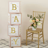 Boho Rainbow Baby Block Box Set of 4 Baby Shower