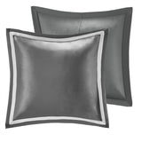 Classic Damask 8-Piece Jacquard Comforter Set, Grey/Silver