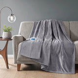 Heated 60x70" Plush Electric Throw Blanket, Grey