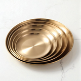 Elegant Gold Stainless Steel Dining Plate Set
