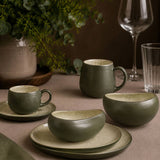 Oli Green Stoneware Cup & Saucer 22cl