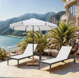 Amalfi - Aluminum Patio Umbrella - Light Brown Base / Black Pole