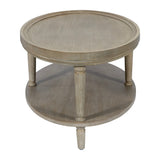 Oval Coffee Table with Shelf, Reclaimed Greige