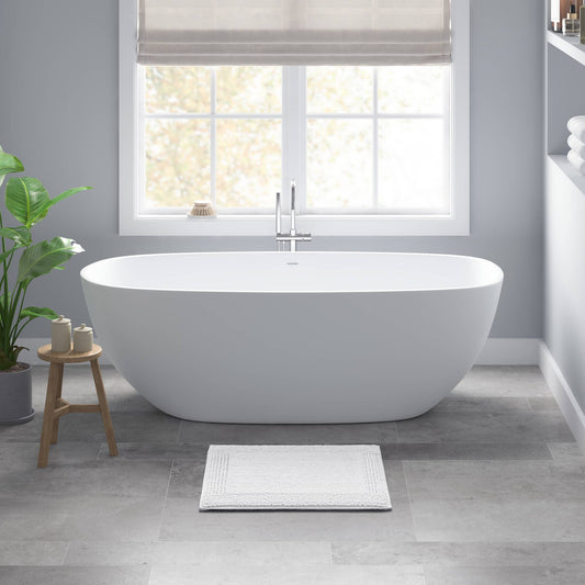 100% Cotton Tufted 3000 Gsm Reversible Bath Rug, White