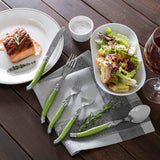 20-Piece Stainless-Steel Laguiole Flatware Set, Spring Green