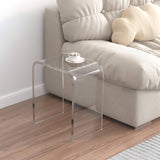Acrylic End Table Clear Coffee Table with Waterfall Edges