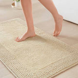 100% Cotton Tufted 3000 Gsm Reversible Bath Rug, Natural