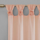 Wholesale Floral Twist Tab Semi-Sheer Window Panel, Pink