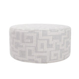 Indoor/Outdoor Universal Round Ottoman Syros Fog Cover Only