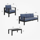 Wholesale Aluminum Patio Furniture Set,5-Seat Outdoor Conversation Set