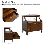 Grace 2 - Drawer Nightstand Chest with Built-in Outlets(Optional Types)
