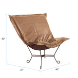 Scroll Puff Chair Avanti Bronze Titanium Frame
