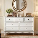 White 7 Drawer Dresser For Bedroom, Modern Chest of Drawers